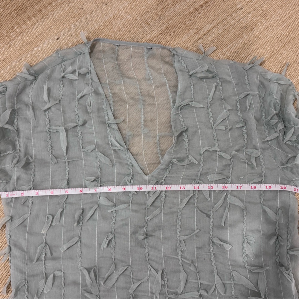 Zara White Ruffled Blouse - Picture 9 of 9